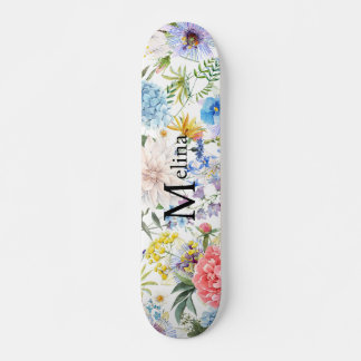 Floral with name skateboard