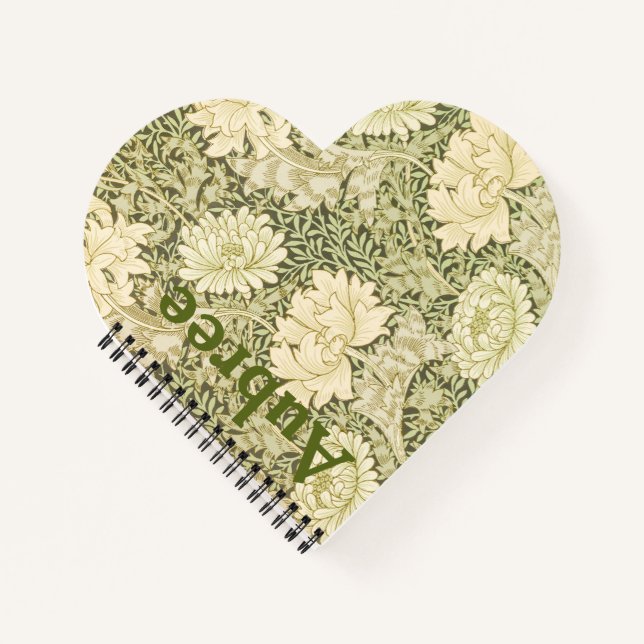 Floral Wm Morris Design Add a Name Notebook (Front)