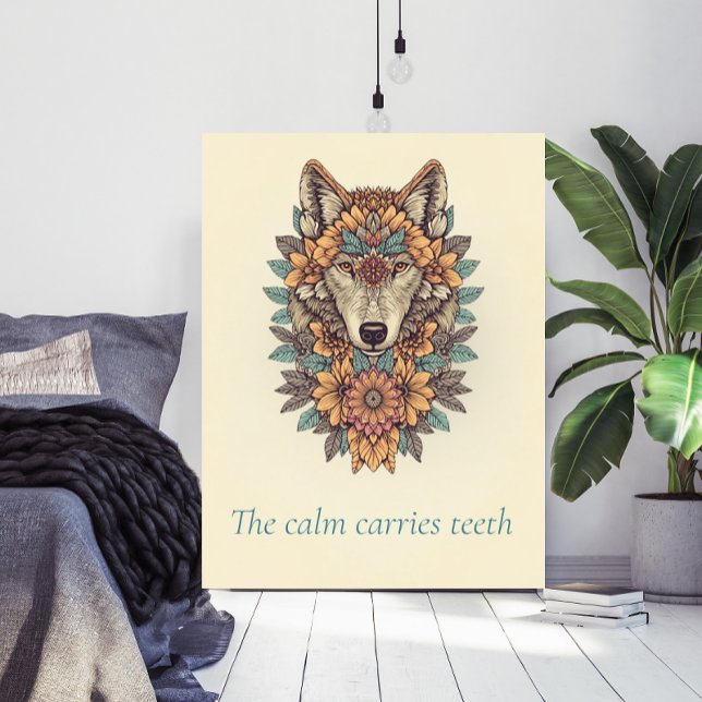 Floral Wolf Boho Quote Wall Art Poster (Creator Uploaded)