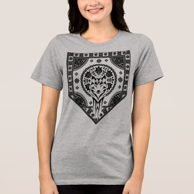 Floral Wolf Crest Tri-Blend Shirt (Front)