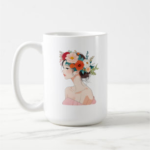 Floral woman design coffee mug
