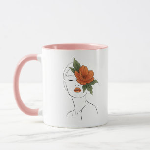  Floral Woman Face Art Mug