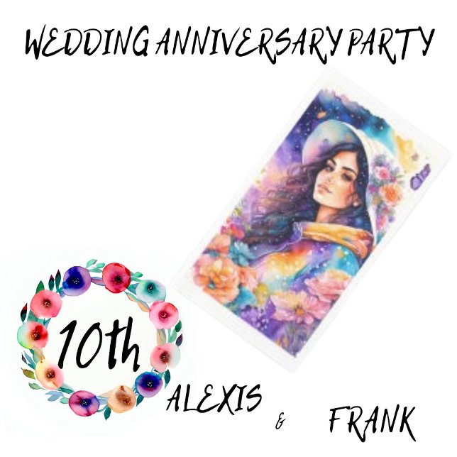  Floral Woman Flower Butterfly Watercolor  Napkin (Creator Uploaded)