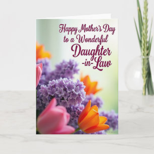 Floral Wonderful Daughter Mother Card