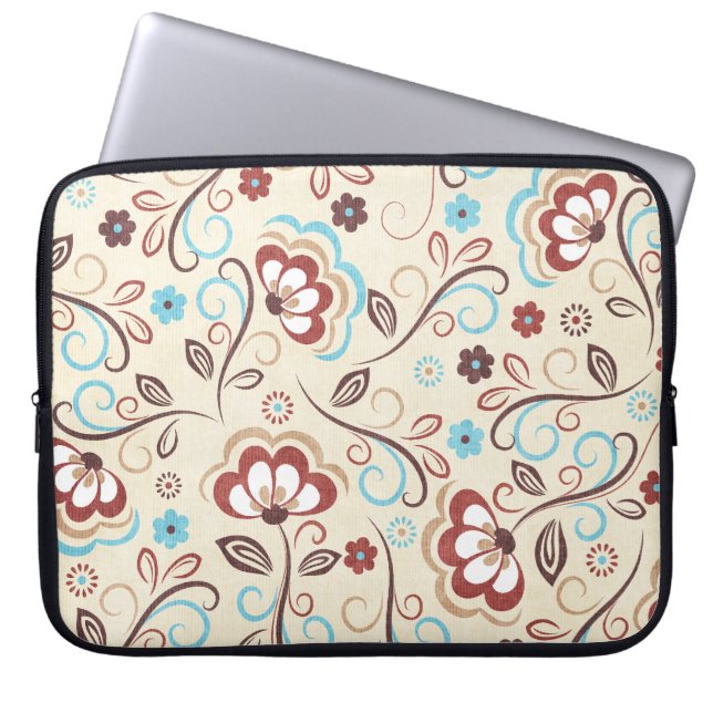 Floral Wonders Laptop Sleeve Protective Case (Front)
