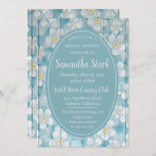 Floral Wood Fence Bridal Shower Invitation