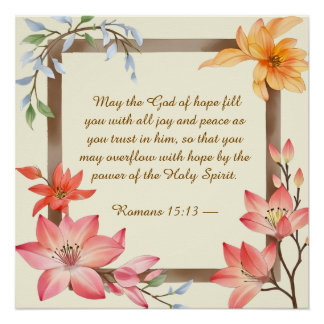 Floral Wood Frame Bible Memory Anchor Downloadabl Poster