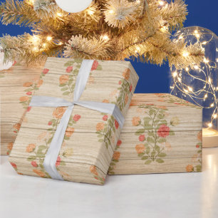 Floral Wood Modern Popular Wrapping Paper