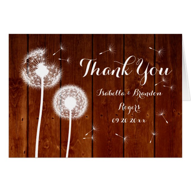 Floral & Wood Thank You Card (Front Horizontal)