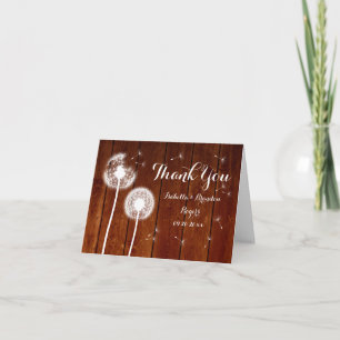 Floral & Wood Thank You Card