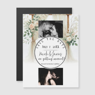 Floral Wooden Arch Greenery Roses Save the Date