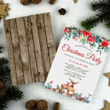 Floral Woodland Forest Animals Christmas Party
