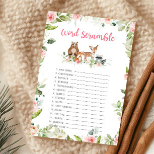Floral Woodland Shower Word Scramble Game