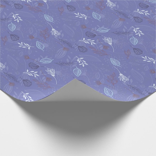 Floral Woodland Wrapping Paper - Lavendar (Corner)
