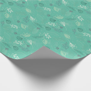 Floral Woodland Wrapping Paper - Teal