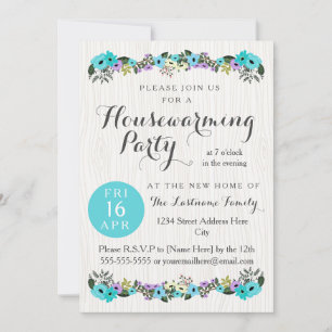 Floral Woodlands Housewarming Party Invitations