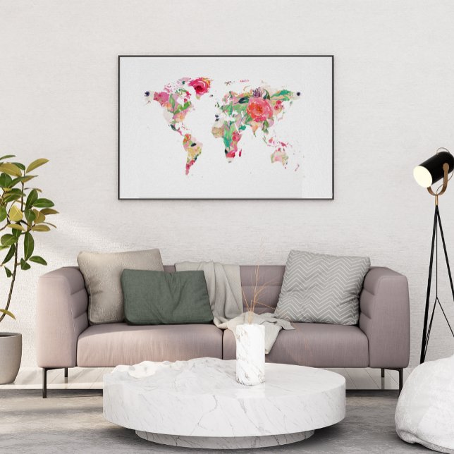 FLORAL WORLD MAP POSTER (Creator Uploaded)