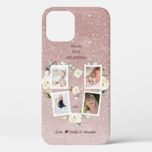 Floral World's Best Grandma Photo Mother's Day iPhone 12 Case