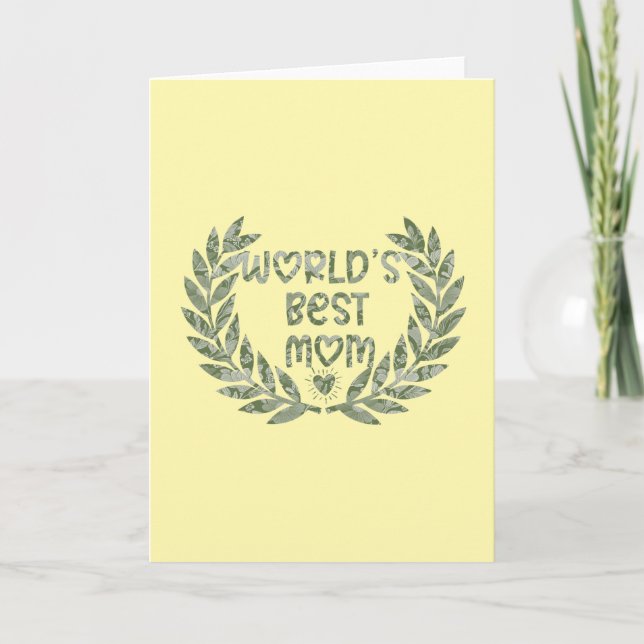 Floral World's Best Mum Text Design Card (Front)