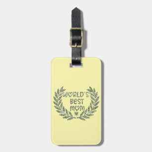 Floral World's Best Mum Text Design Luggage Tag