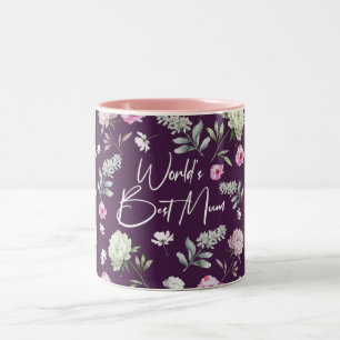 Floral World's Best Mum Two-Tone Coffee Mug