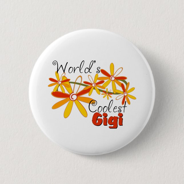 Floral World's Coolest Gigi 6 Cm Round Badge (Front)