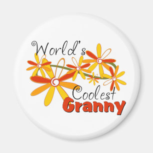 Floral World's Coolest Granny Magnet