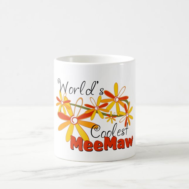 Floral World's Coolest Meemaw Coffee Mug (Center)