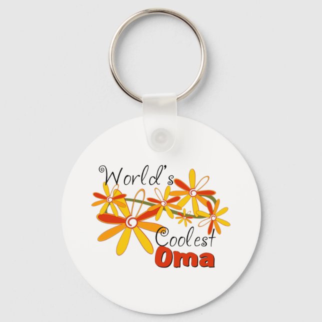 Floral World's Coolest Oma Key Ring (Front)