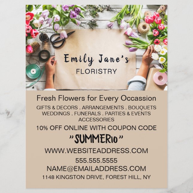 Floral Wrapping, Floristry Advertising Flyer (Front)