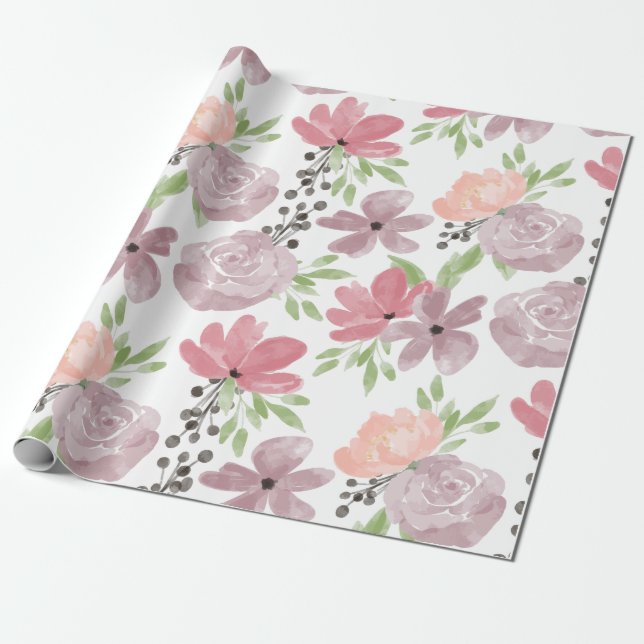 floral wrapping paper (Unrolled)