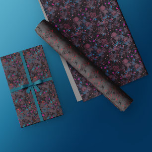 Floral Wrapping Paper -Dark Abstract Flower Design
