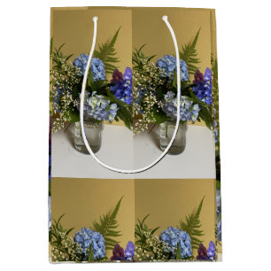 Floral Wrapping Paper Flat Sheet Set of 3 Medium Gift Bag