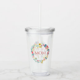 Floral Wreath Acrylic Tumbler