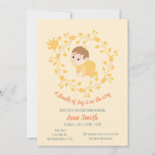 Floral wreath Baby Shower  Invitation