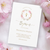 floral wreath | Baptism Invitation