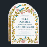 Floral Wreath Bat Mitzvah Hand-drawn Custom PHOTO Invitation<br><div class="desc">Perfect card to announce a bar mitzvah, bat mitzvah or other Jewish celebration! Hand made art for you! FULLY CUSTOMIZABLE! Click on “Personalise” above to edit the text and add your photo to the back (you can also delete the floral frame if you prefer). Click "edit using design tool" to...</div>