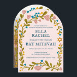 Floral Wreath Bat Mitzvah Hand-drawn Custom PHOTO Invitation<br><div class="desc">Perfect card to announce a bar mitzvah, bat mitzvah or other Jewish celebration! Hand made art for you! FULLY CUSTOMIZABLE! Click on “Personalise” above to edit the text and add your photo to the back (you can also delete the floral frame if you prefer). Click "edit using design tool" to...</div>