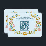 Floral Wreath Bat Mitzvah Hand-drawn Custom QRcode Enclosure Card<br><div class="desc">Perfect enclosure card for a bar mitzvah, bat mitzvah or other Jewish celebration! Hand made art for you! FULLY CUSTOMIZABLE! Click on “Personalise” above to edit the text and add your link to the QR code. Click "edit using design tool" to adjust the fonts, colours and placements. Also you can...</div>