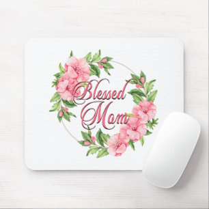 Floral Wreath Blessed Mum Mouse Pad