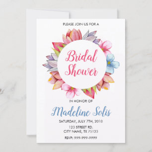 FLORAL WREATH BRIDAL SHOWER INVITATION
