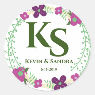 Floral Wreath Classic Round Sticker