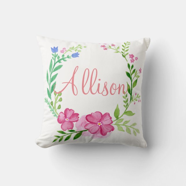 Floral Wreath Custom Cushion (Front)