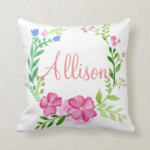 Floral Wreath Custom Cushion