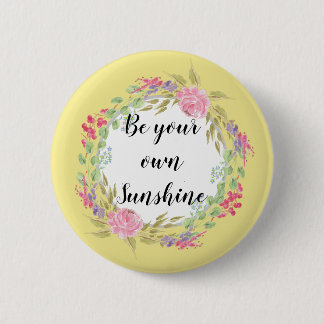 Floral Wreath Customisable Circular Badge