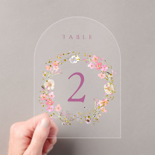 floral wreath design table number 