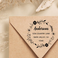 Floral Wreath | Family Name Return Address