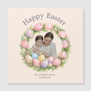 Floral Wreath & Family Photo Personalised Easter 