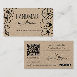 Floral Wreath Handmade Handcrafted Business Card