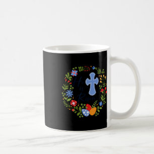 Floral Wreath He Is Risen Jesus Christian Happy Ea Coffee Mug